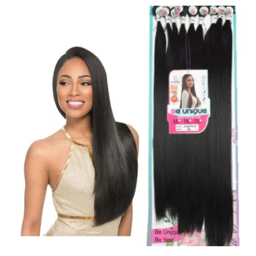 Cabelo Angelical BE UNIQUE  Liso Para Entrelace Bio Vegetal 9 Telas 75cm