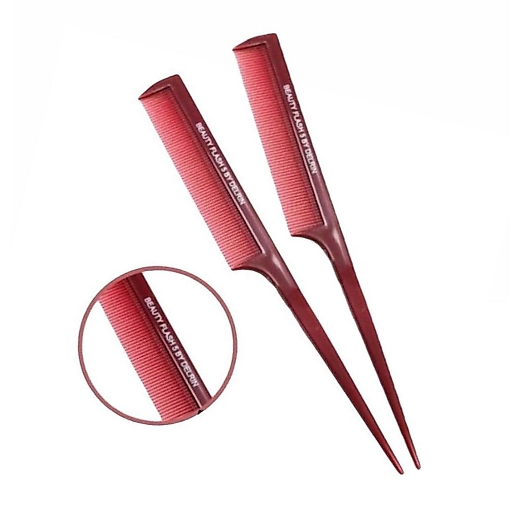 Kit 2 Pentes Profissionais de Carbono Cabo Fino para Mechas Corte Barbeiro 20,5cm