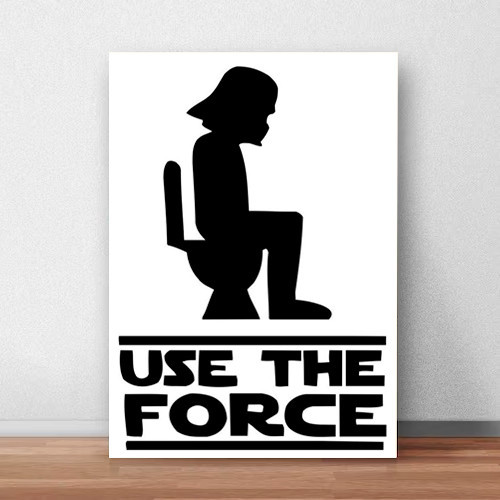 Placa decorativa Use the force - Star Wars Darth Vader Sthi - Quadro MDF A4