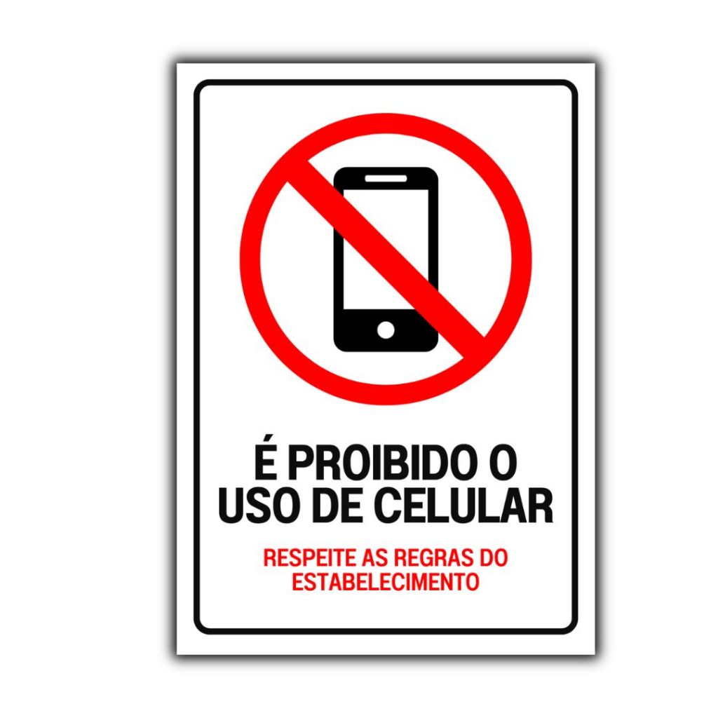 Placa Não Use Celular Neste Local 20x30cm