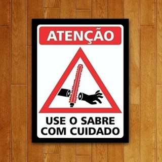 Quadro Decorativo Aviso Meme Use o Sabre Com Cuidado Star Wars Para Parede Decoração