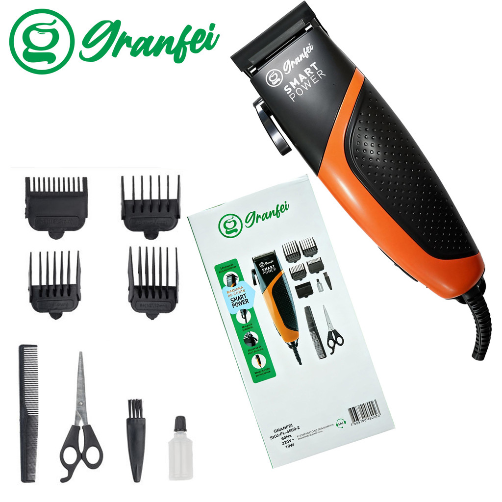 Máquina de Cortar Cabelo Profissional com Cabo Extra Longo para Barbearia Plugue e Use