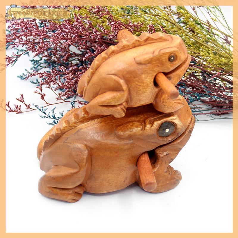 Tweettwitrtn Luy Tailândia Madeira Artesanato Tradicional Croaking Instrumento Musical Home Office Desk Decor Frog Craft