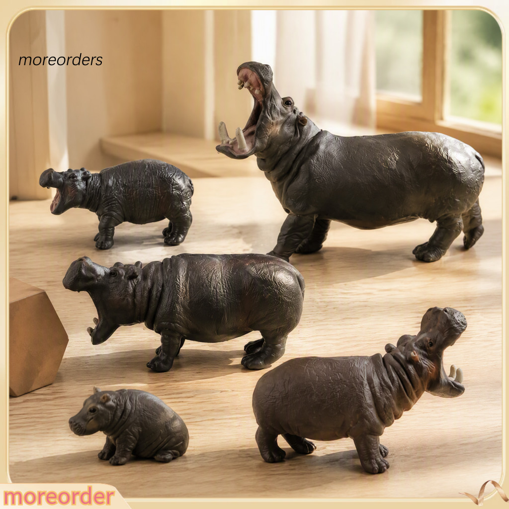Hippo Figurine Realistic River Horse Statue Educational Model Toy Desk Decoration for Home Office Perfect Gift for Kids