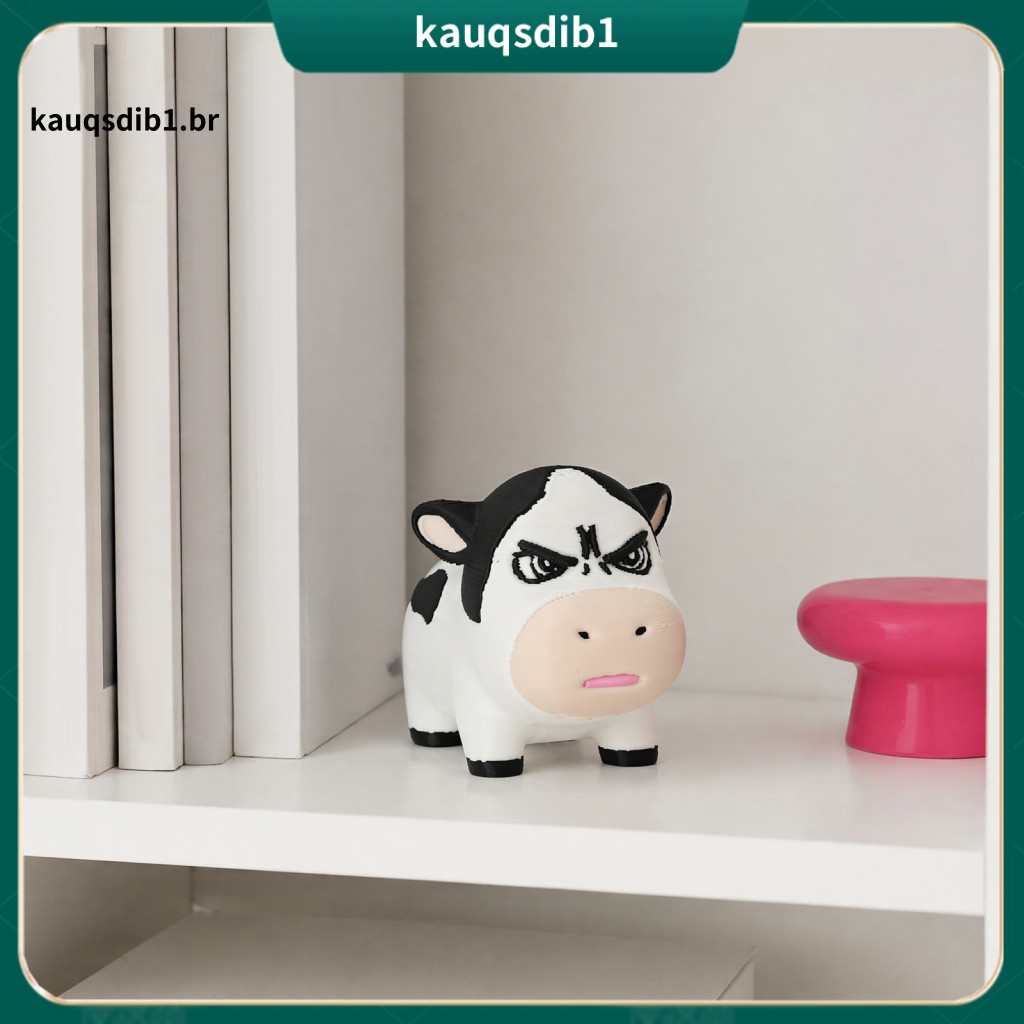 Pla Cow Decoration 3d Printed Cute Dairy Figurine – Mini Cartoon Statue for Desk Decor Home Office Perfect Gift for An