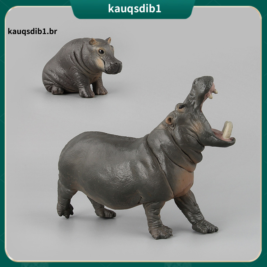 Plastic Wildlife Model Wild Educational Toy Hippo Figurine Realistic River Horse Statue Desk Decoration for Home Office