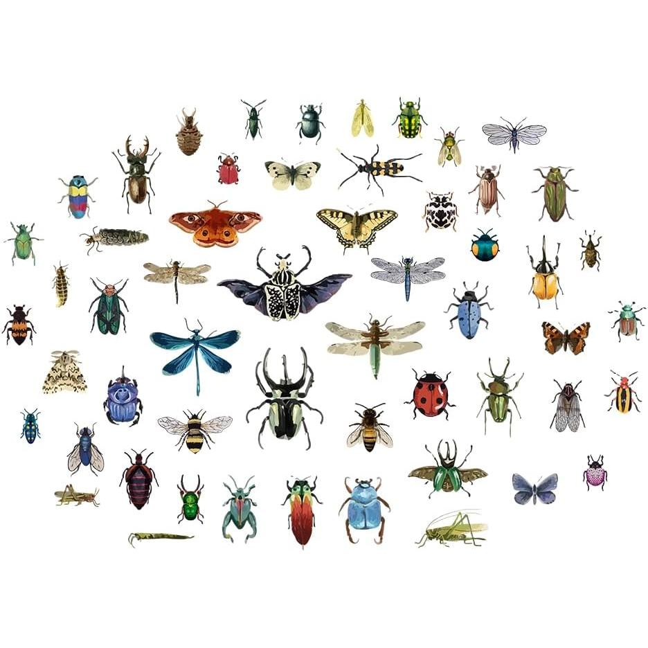 SUPERDANT Vintage Insects Scrapbook Wall Sticker Black Butterfly Insect Wall Decals Peel and Stick Large Size Vinyl Art