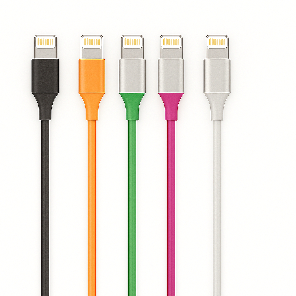 Cabo Carregador USB 1,20m  Lightning Emborrachado – Rápido, Resistente e Colorido
