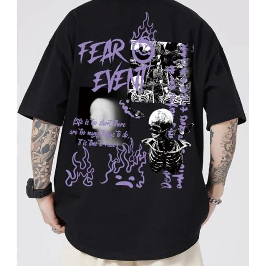 Camiseta Camisa Básica Masculina 100% Algodão Fear Event Moda Streetwear