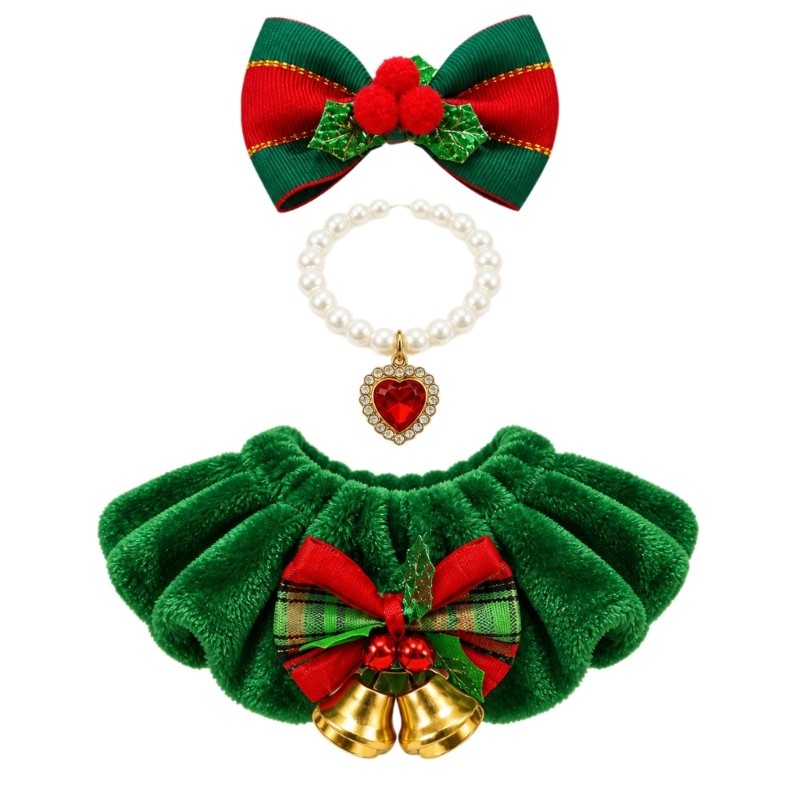 Ya * Acessórios De Roupa De Gansos De Natal Removíveis , Colar De Saia De 3 Peças E Conjunto De Laço Para Jardim Ao Ar L