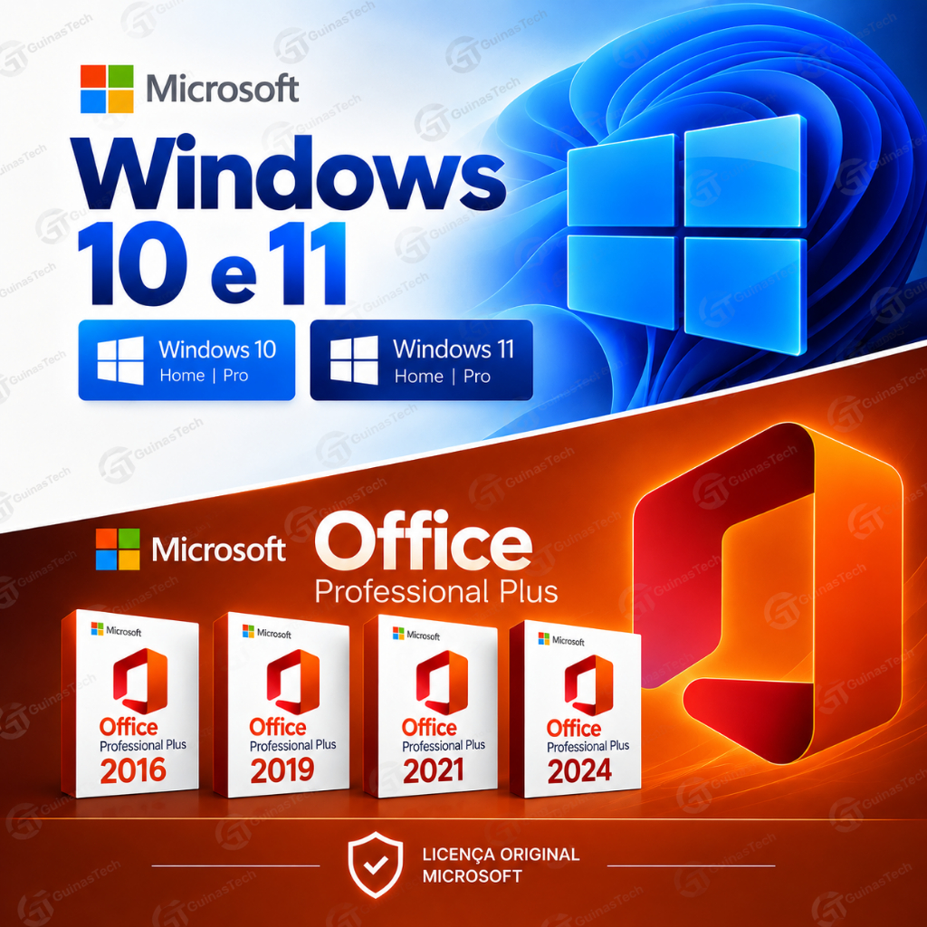 Chave de Ativação Windows 10 e 11 e Office Professional Plus 2016 2019 2021 2024 – Licença Original e Vitalícia