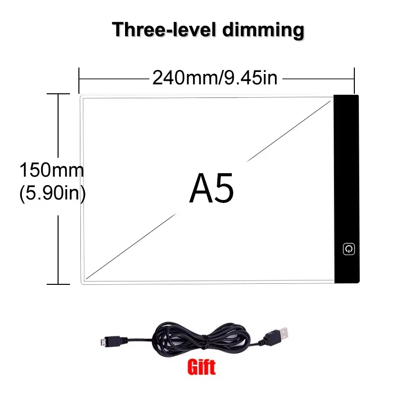 Candeeiro de mesa LED branco desenho conversão A5 Professional