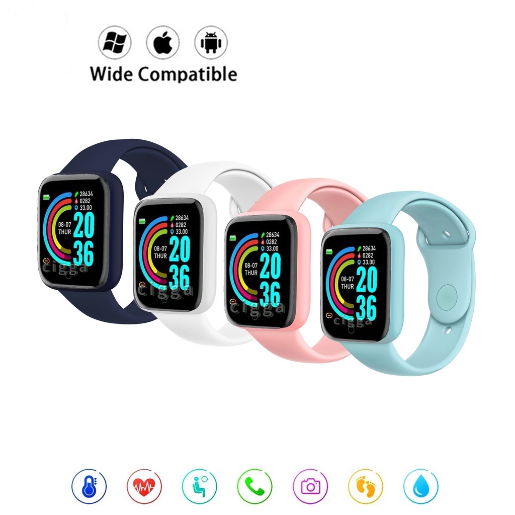 SmartWhatch D20 Macaron-PRETO,ROSA E BRANCO