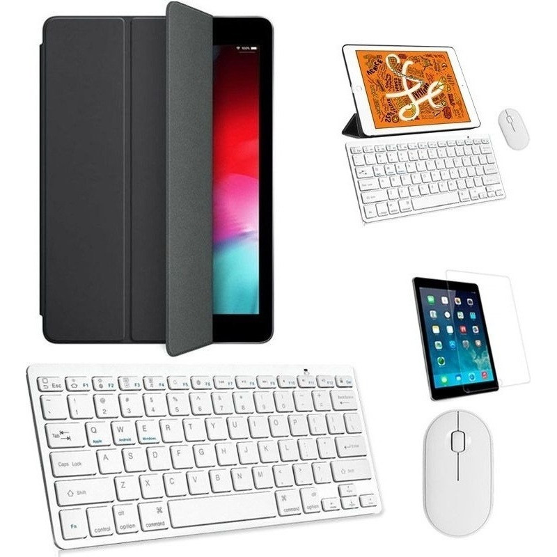 Kit Capa Smart Preto Pel/tecl/mouse Branco iPad 2021 9a 10.2