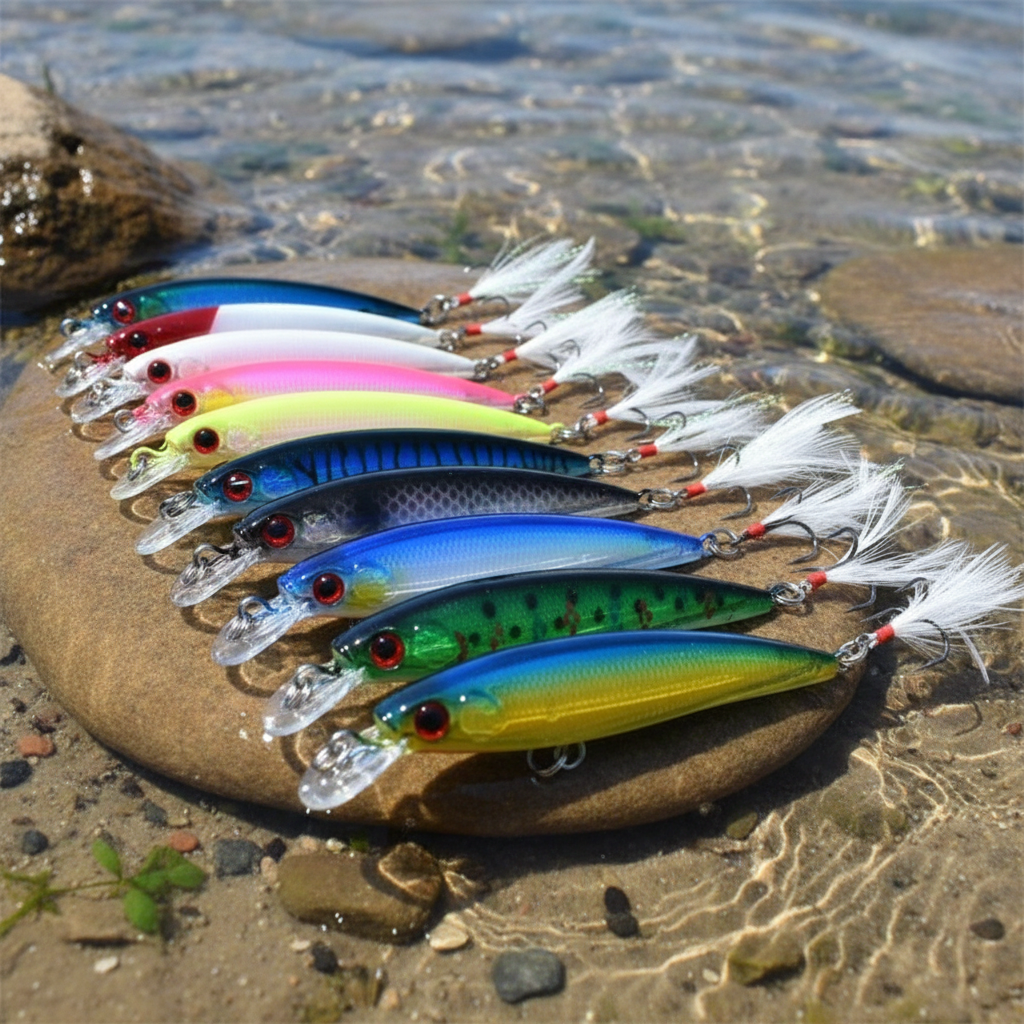 Isca de Pesca Premium Minnow 9cm 7g 1pc Isca Plástica Dura com Olho 3D Jig Artificial para Água Doce e Salgada