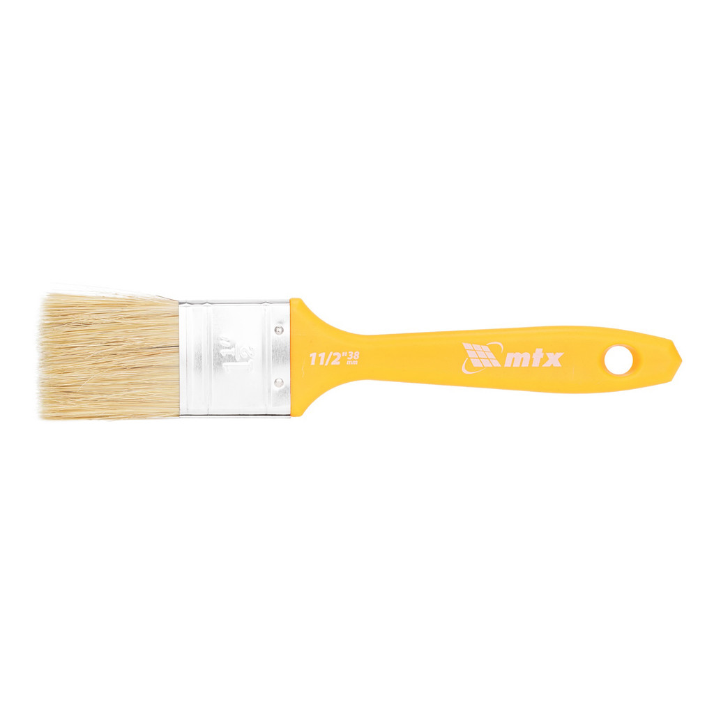 TRINCHA/PINCEL 1 1/2, PARA VERNIZ, CERDAS BRANCAS, CABO DE PLASTICO, 1PC // MTX