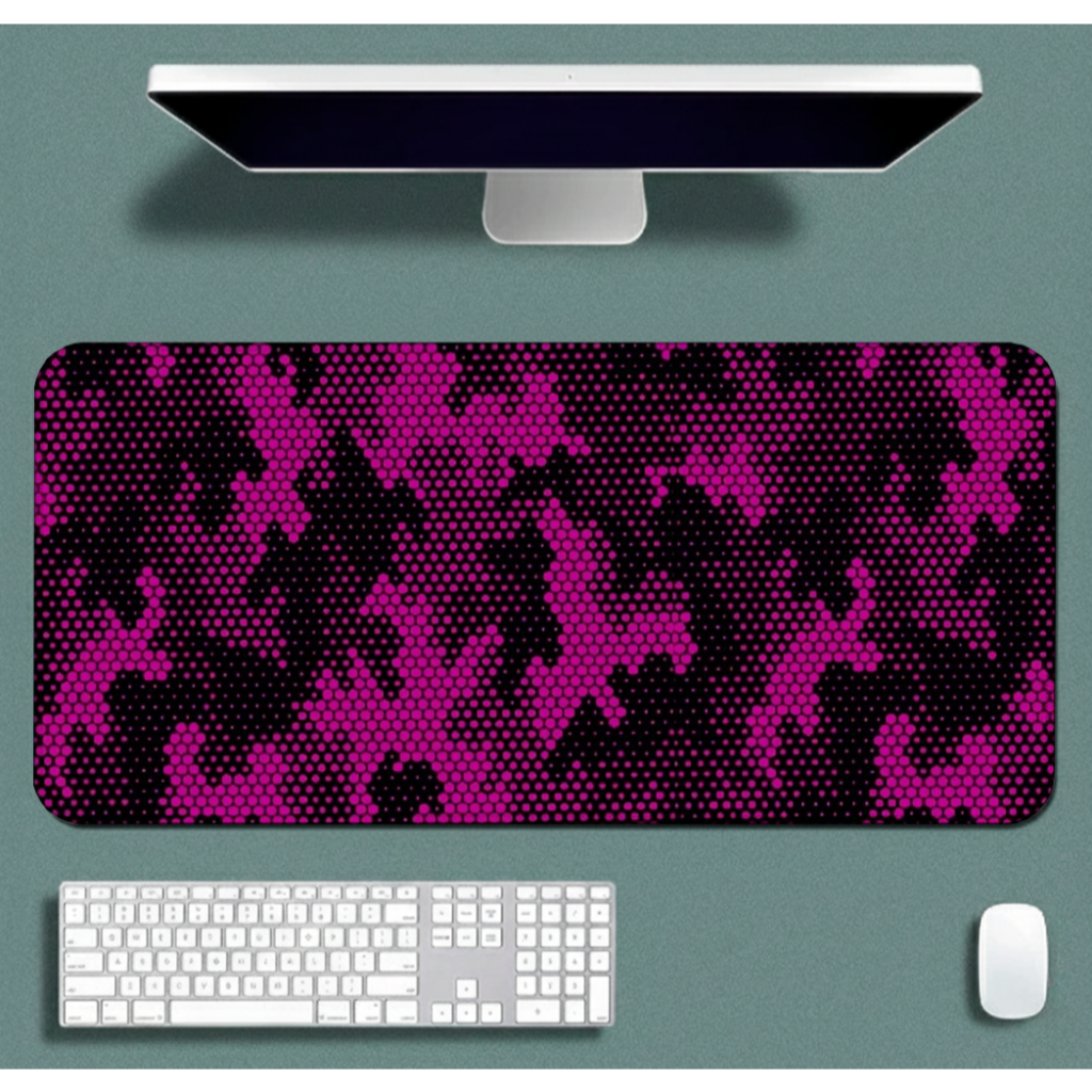 Mouse Pad Gamer Speed Liso Confortavel Com Base Antiderrapante E Bordas Costuradas Com Estampa ABS Militar Dark Pink