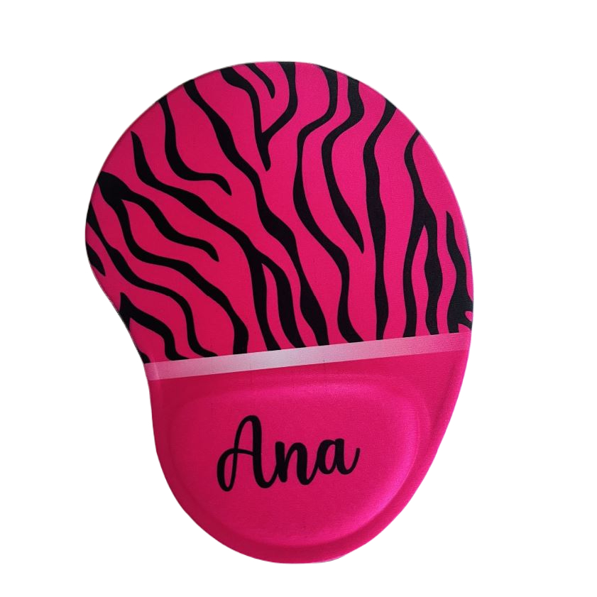 Mouse Pad gota - Pink listrado + nome