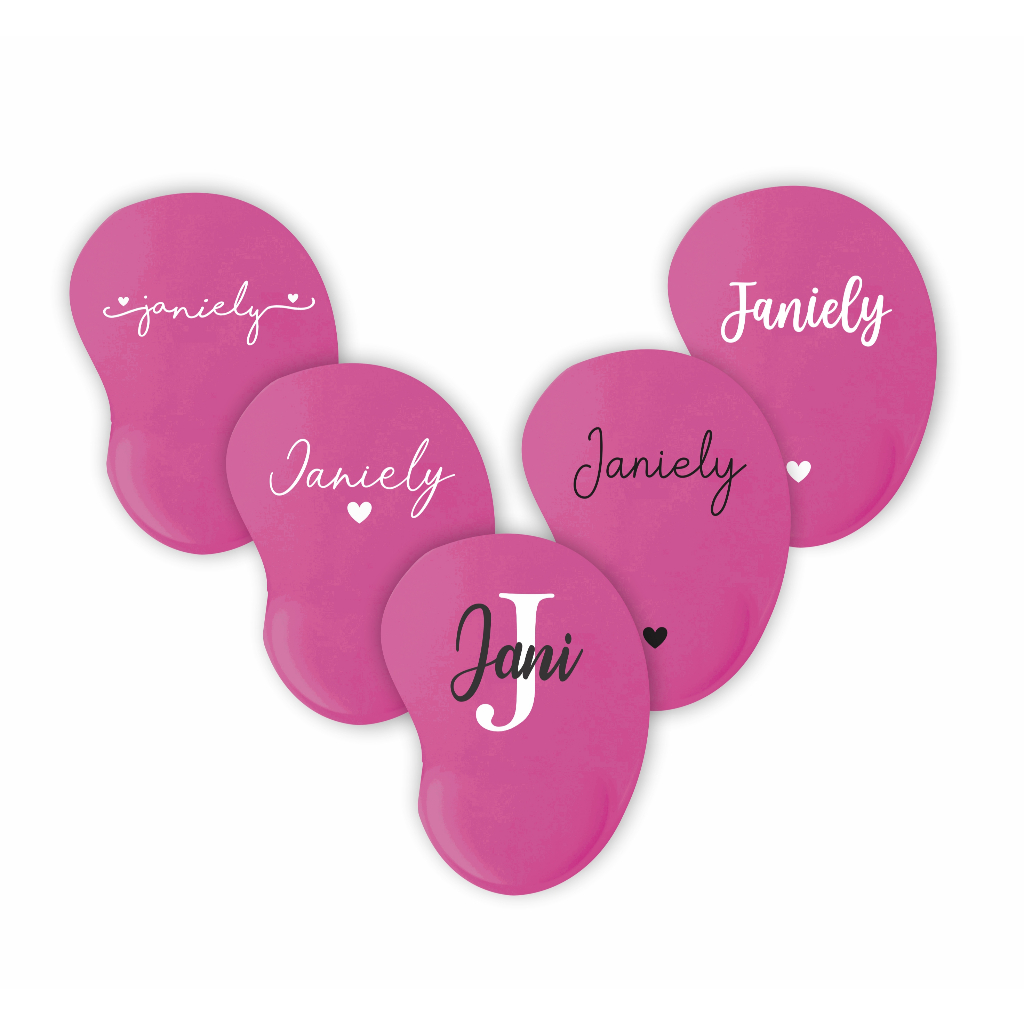 Mouse pad gota rosa  pink personalizado com nome escolha