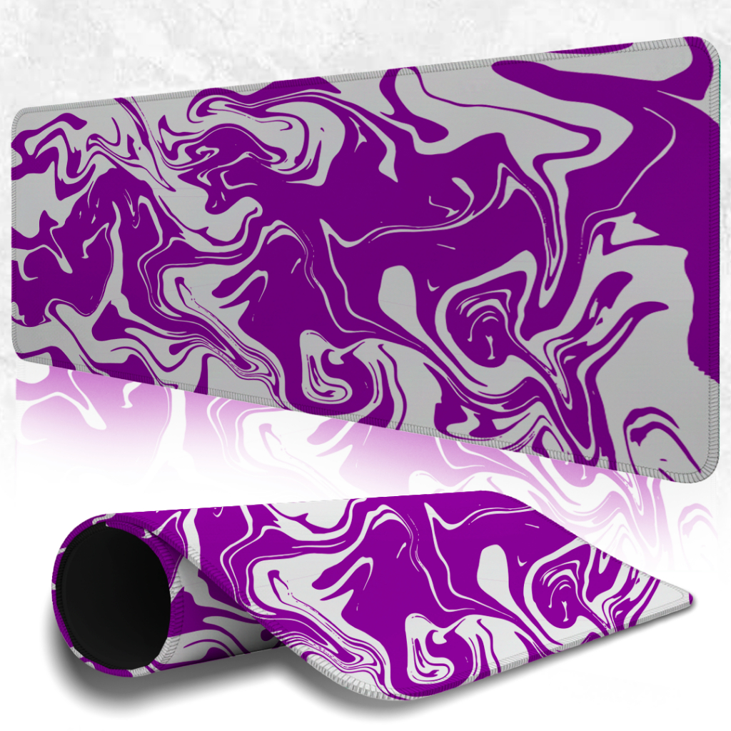 MousePad Speed Gamer Antiderrapante Bordas Costuradas Confortavel Sem Relevos Com Estampa Abstrata Pink Marmorato