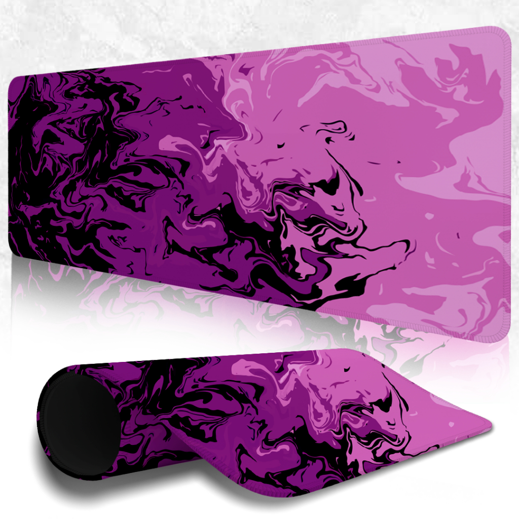 MousePad Speed Gamer Antiderrapante Bordas Costuradas Confortavel Sem Relevos Com Estampa Abstrata White Pink Speed