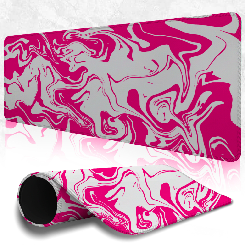 MousePad Speed Gamer Antiderrapante Bordas Costuradas Confortavel Sem Relevos Com Estampa Abstrata Cyber Pink