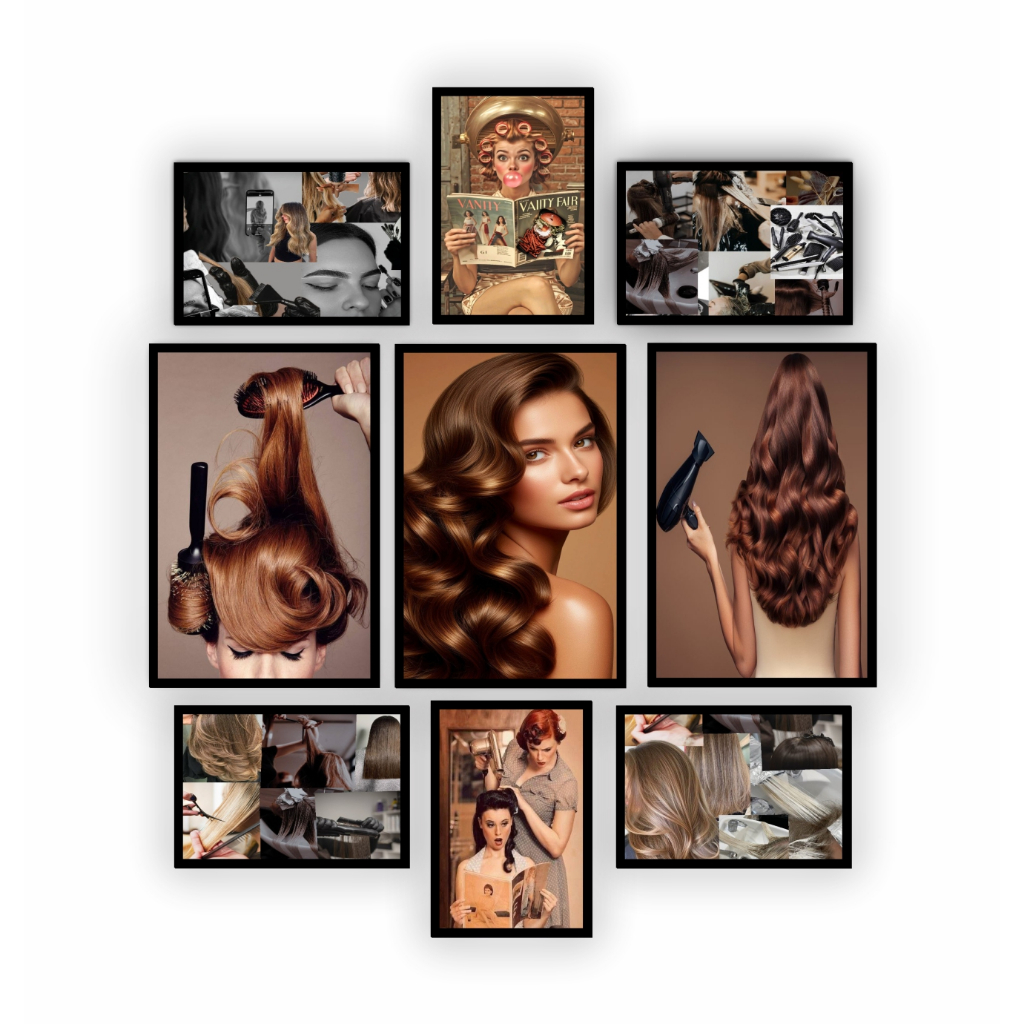 9 Placas Decorativas Salão de Beleza Hair Beauty