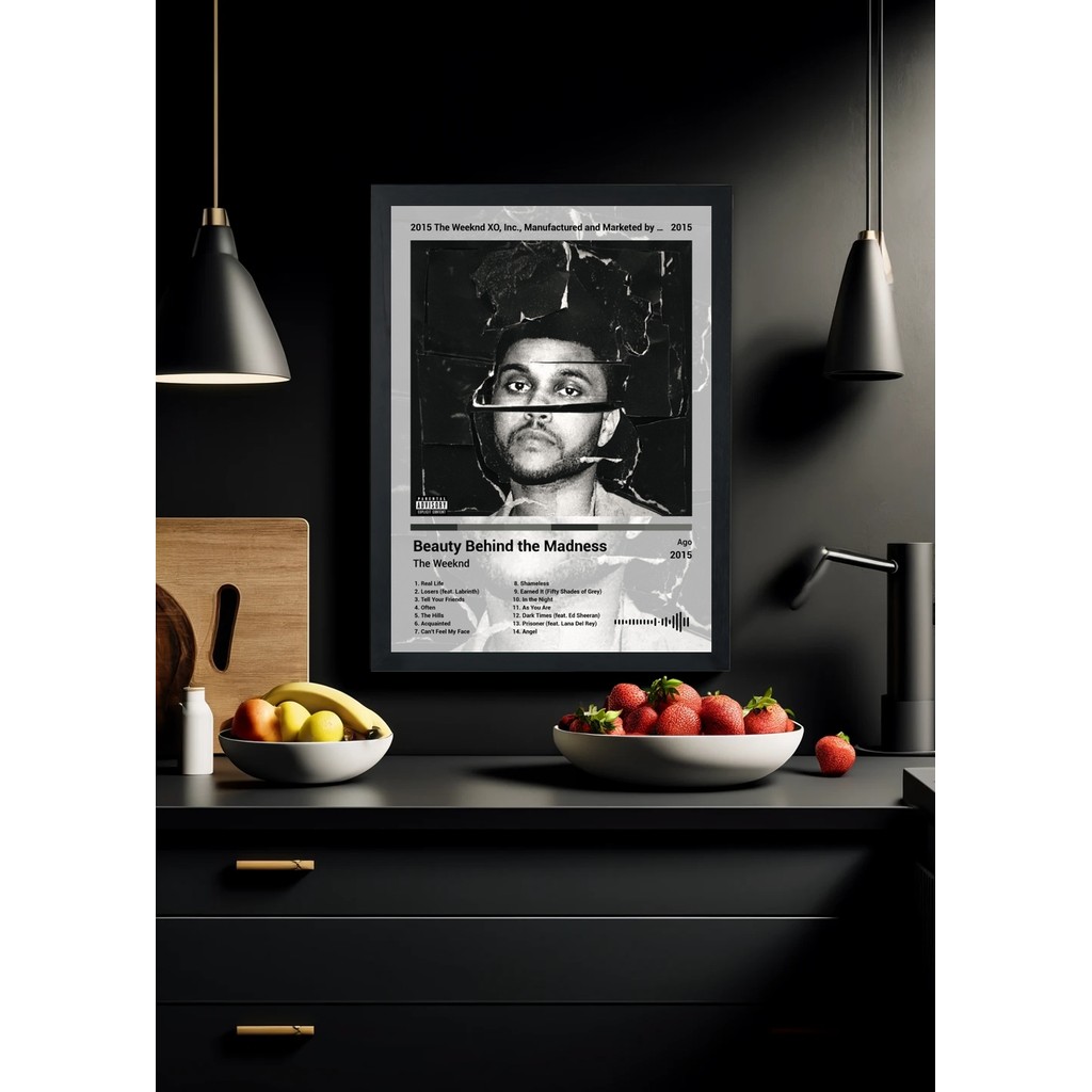 Quadro The Weeknd Beauty Behind the Mad... (Light) Com Vidro