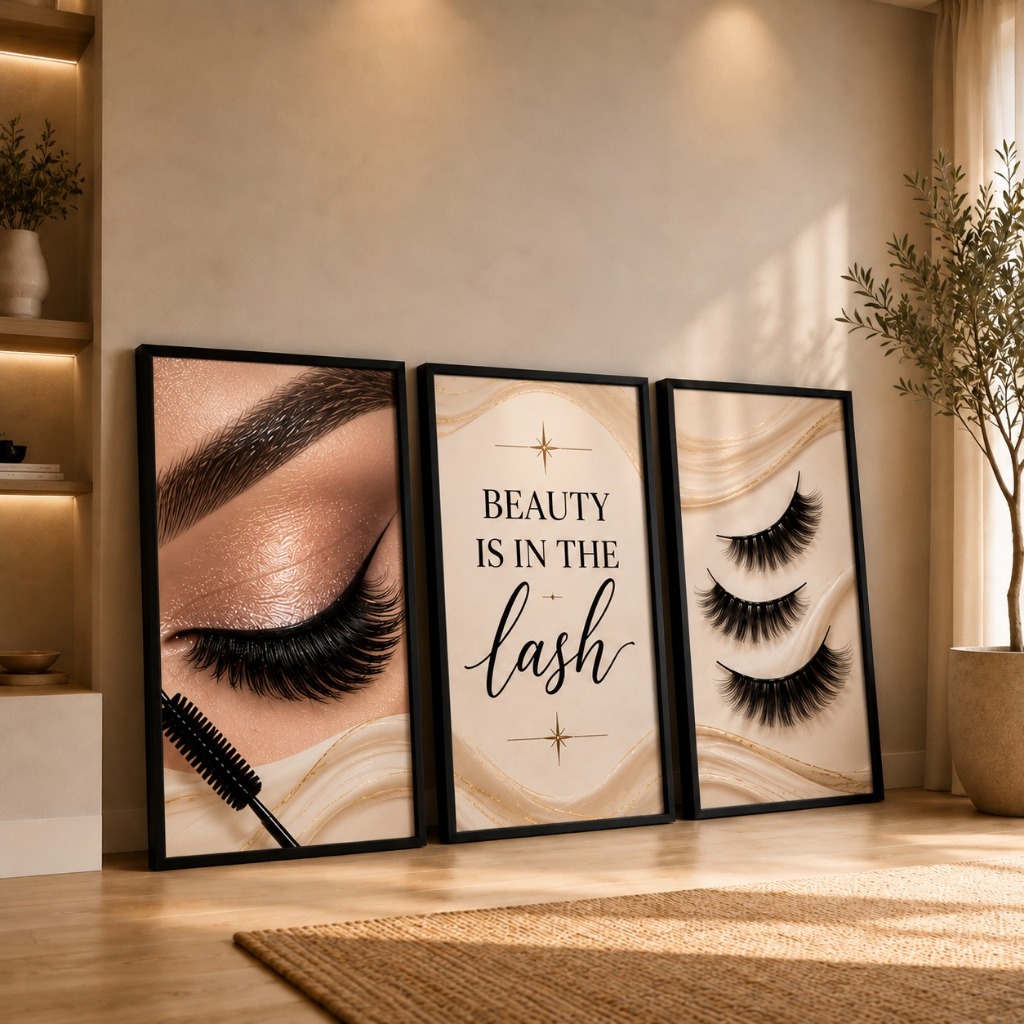 Quadro Decorativo Lash Designer Cílios Beauty Studio MDF 3mm Para Salão Espaço Beauty Envio Rápido