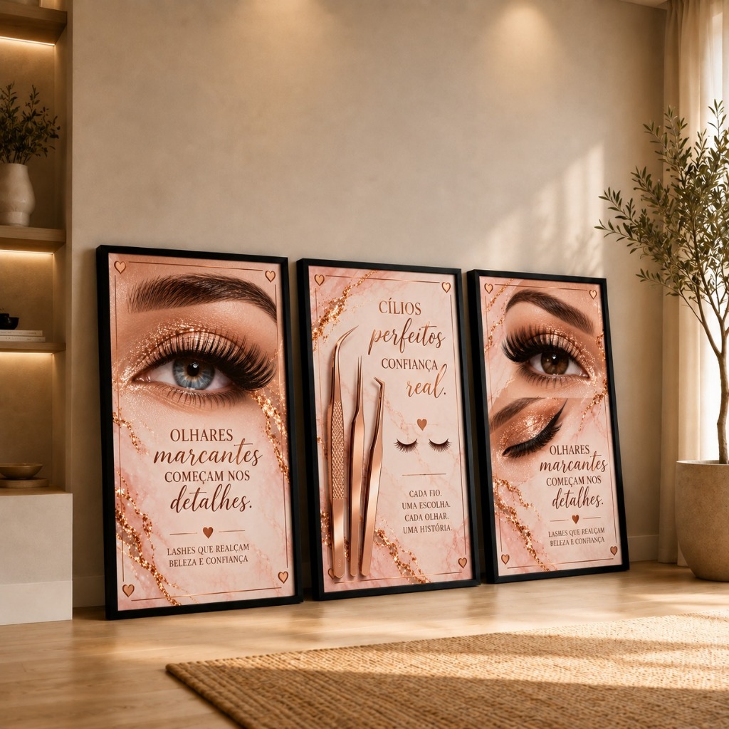 Quadro Decorativo Lash Designer Cílios Extensão Beleza MDF 3mm Para Salão Espaço Beauty Envio Rápido
