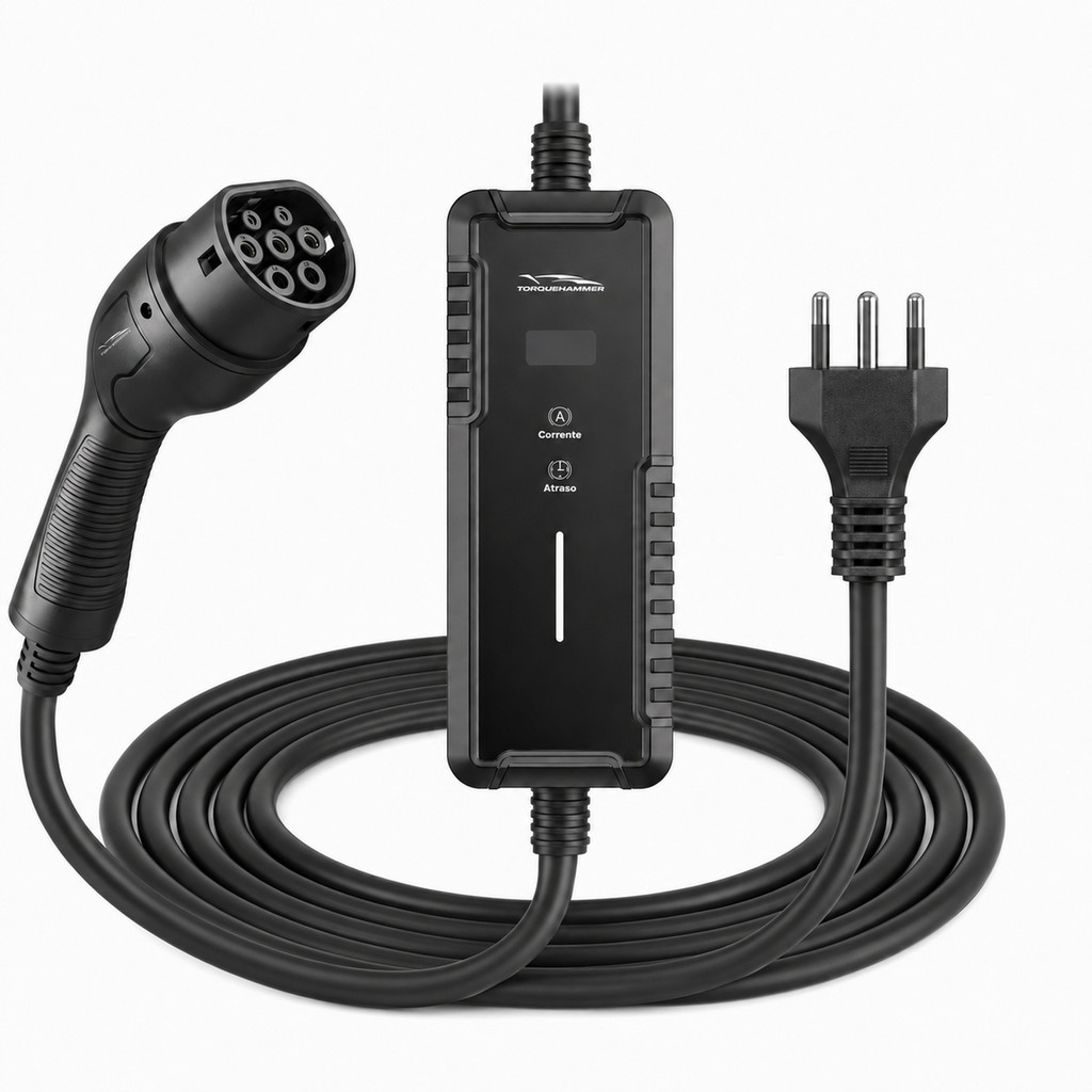 Carregador para Veículo Elétrico Tipo 2 16A 3,5kW Corrente Ajustável IP65 Torquehammer VPL-3781