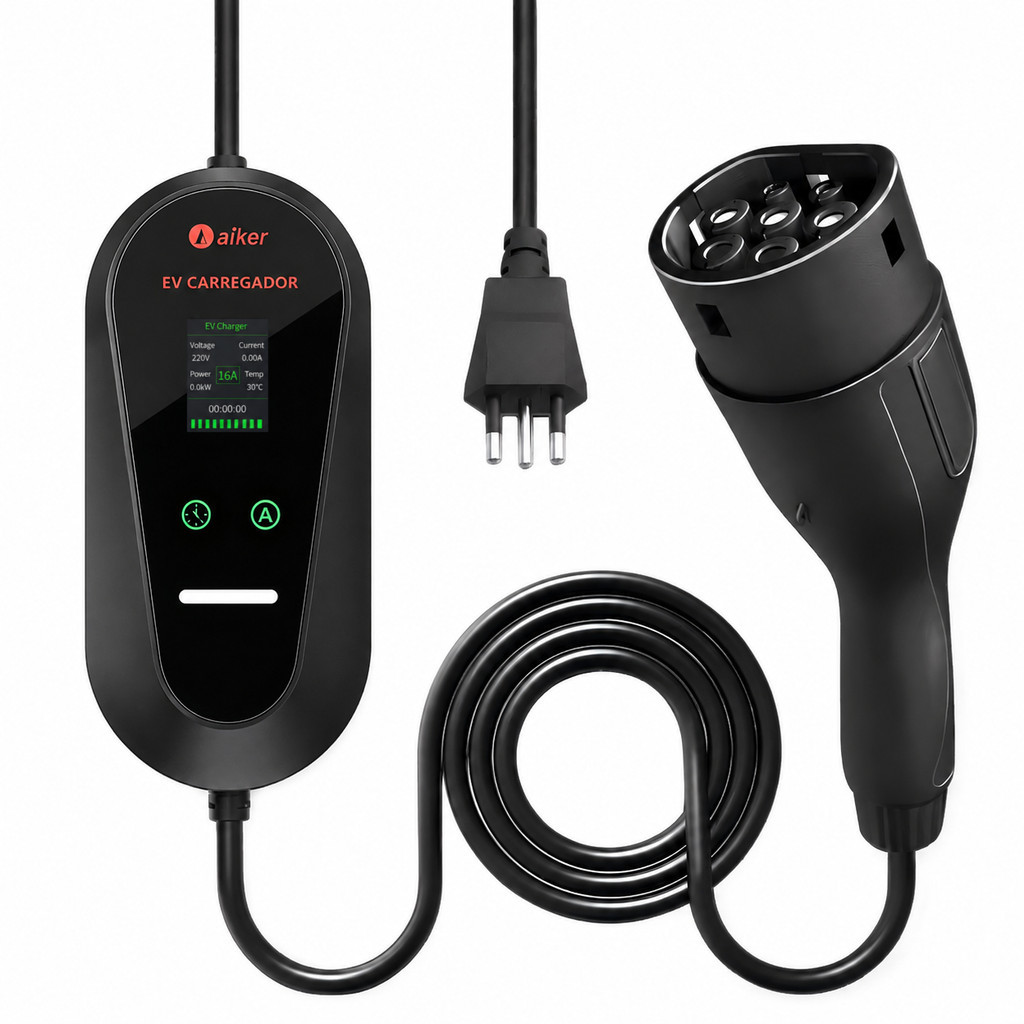 Carregador De Carro Elétrico Portátil 3.5kw 16a Bivolt Tipo 2