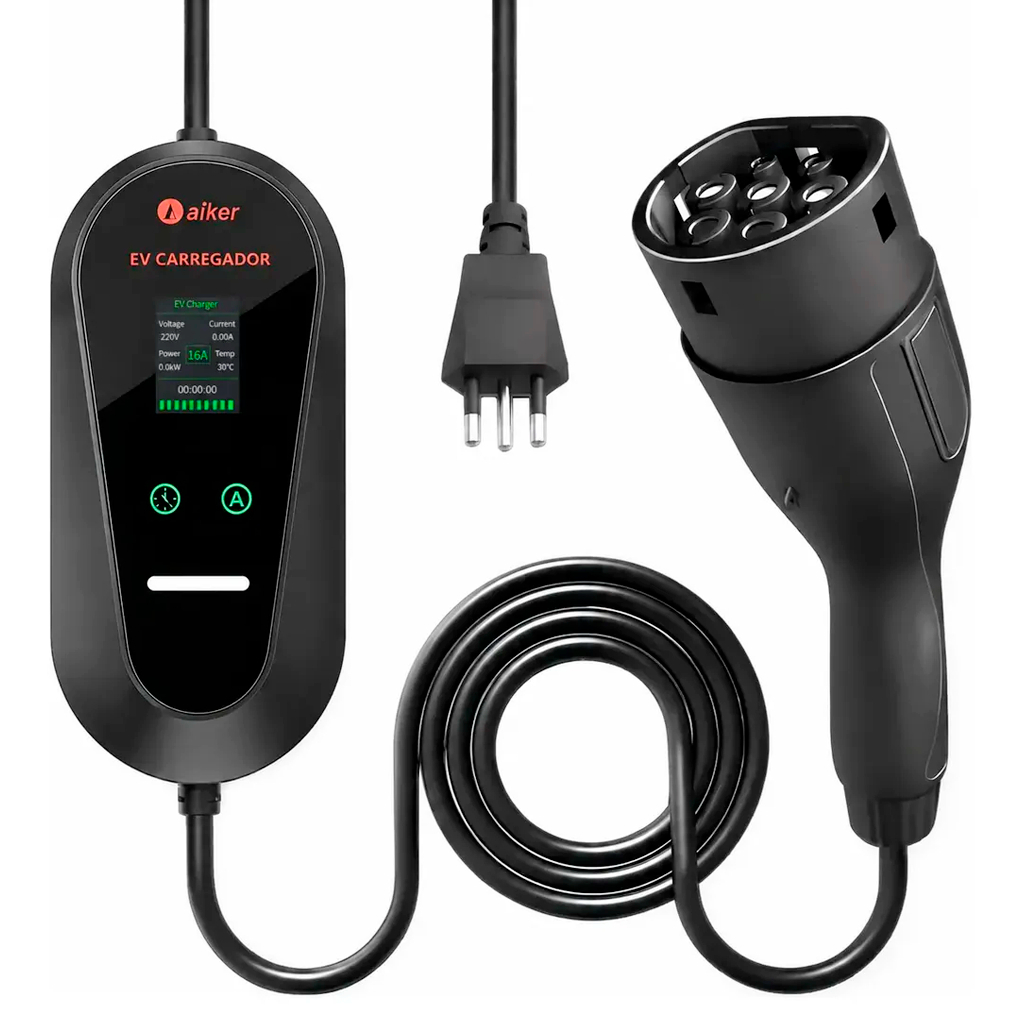 Carregador De Carro Elétrico Portátil 3.5kw 16a Bivolt Tipo2