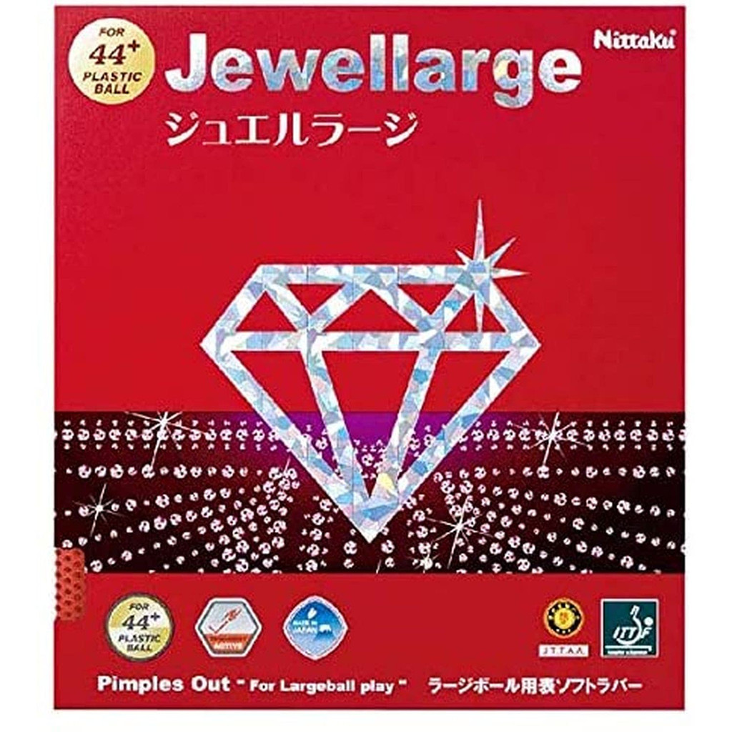 Nittaku Tênis de Mesa Borracha Jewel Large Bola Grande Velocidade NR-8564 Vermelho Espesso