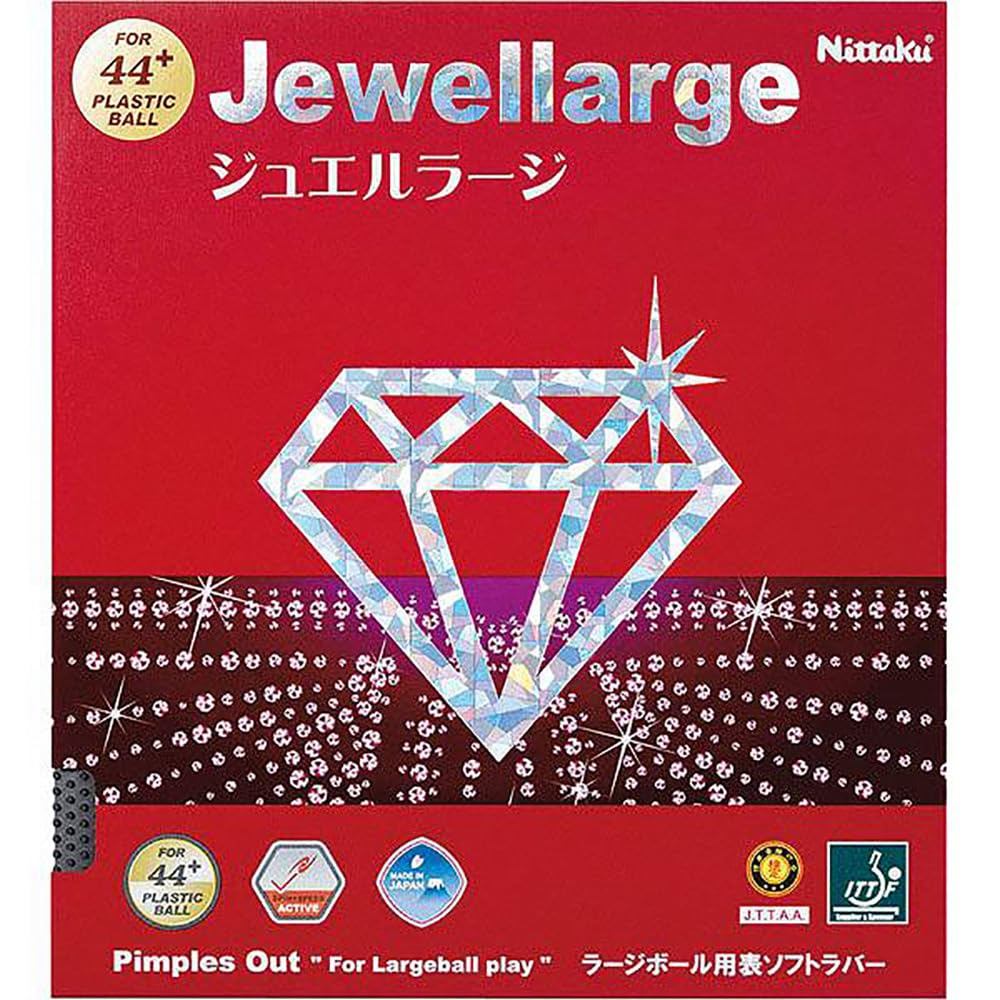 Nittaku borracha de tênis de mesa Jewel Large bola grande velocidade NR-8564 preto espesso