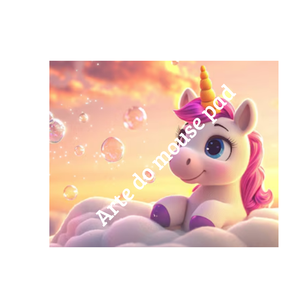 Mouse Pad Unicórnio Personalizado Nome Fofo Mágico Colorido Presente Menina Criança Kawaii