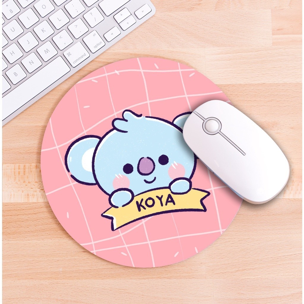 Mouse Pad Redondo BT21 Kawaii  - Chimmy, Cooky, Rj, Koya, Shooky, Mang, Tata