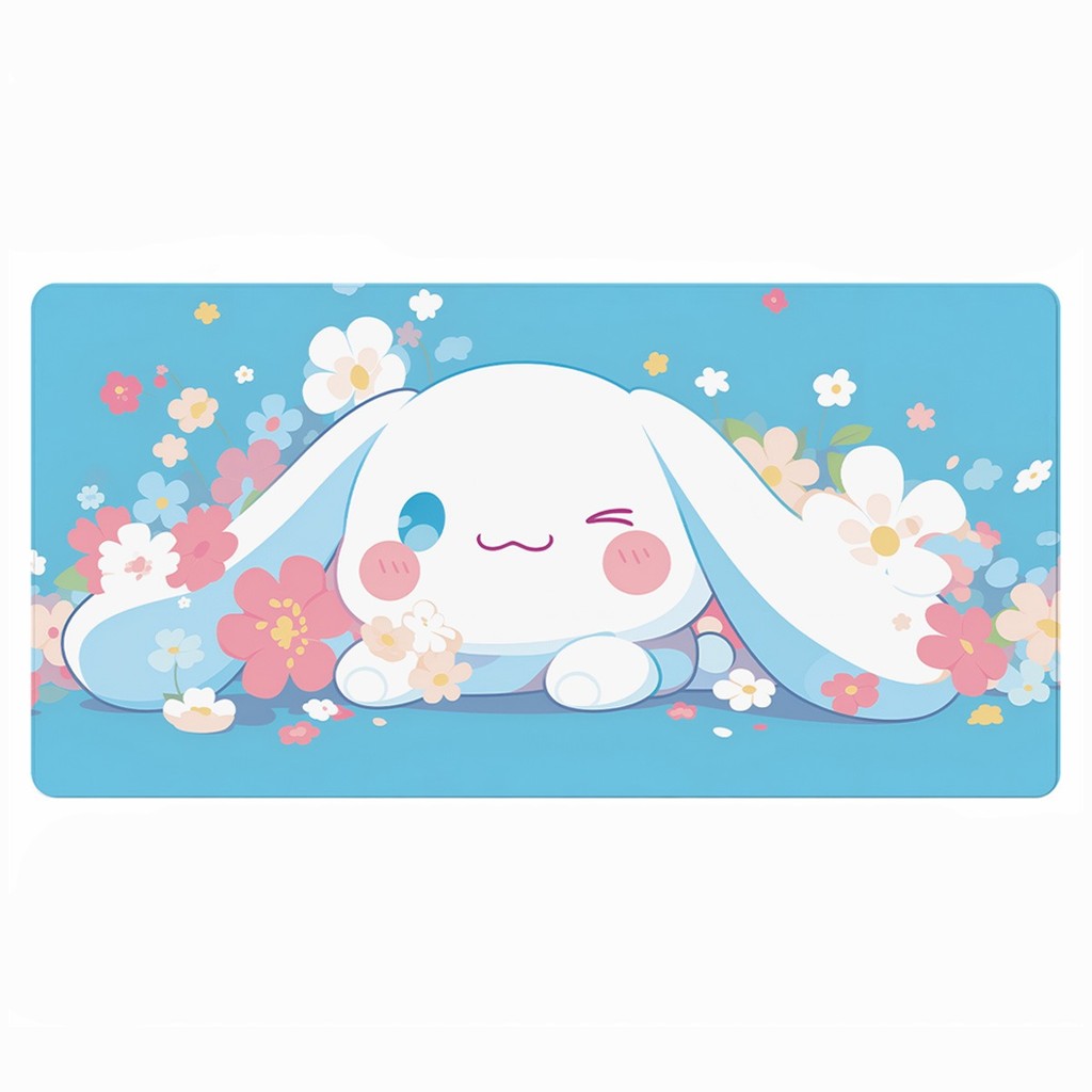 Mouse Pad Kawaii Cinnamoroll Azul Fofa Estampa Para Mesa Gamer Escritorio Retangular