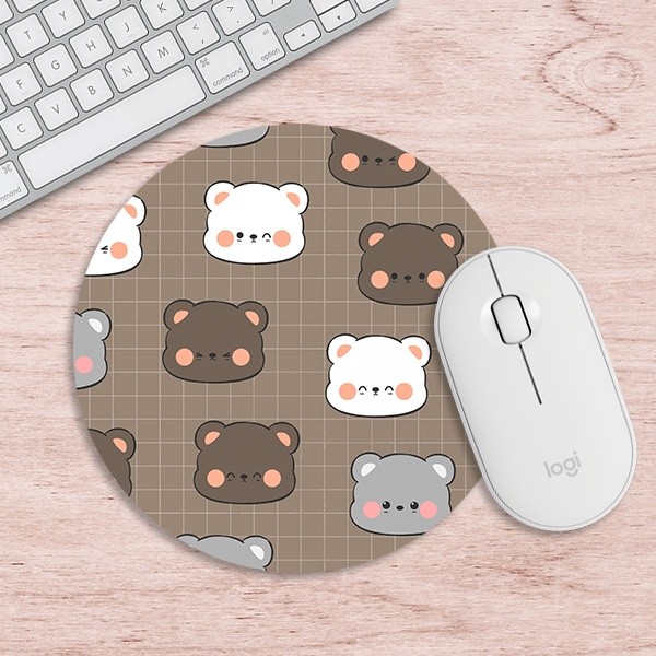 Mouse Pad Ursinhos Fofos Kawaii