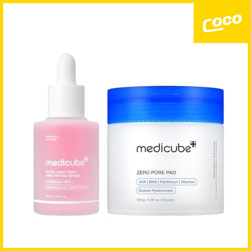 Medicube zero pore pad 2.0&Ultra Light PDRN Pink Peptide Ampoule 30ml