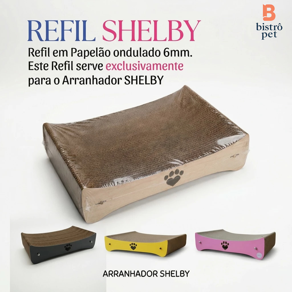 Refil Arranhador Shelby para gatos  ( Amarelo/Preto/Pink/Laranja/Azul)