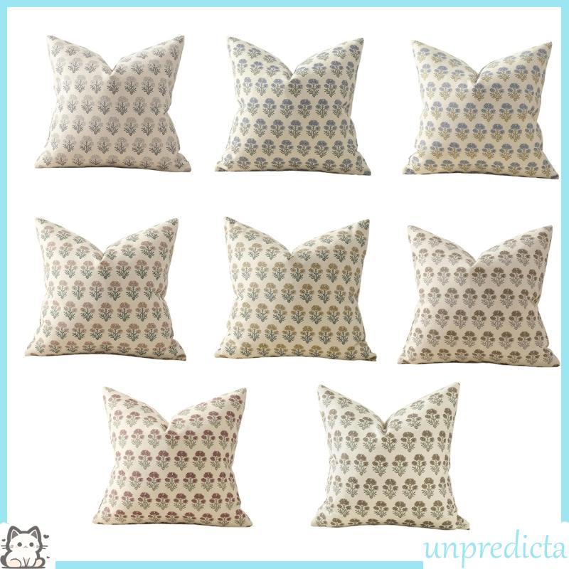 UNPR Farmhouse Throw Pillow Cover 45 X 45 Cm Florals Print Capa Almofada Quadrada Decorativa Para Sofá-Cama Neutro E