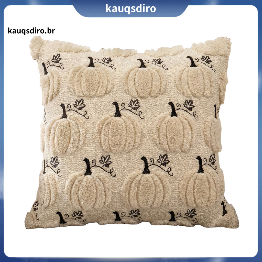 Halloween Pumpkin Cushion Covers Fall Cover 18x18 Inch Plush Throw Pillow Case Cozy Farmhouse Sofa Decor for Home Autumn
