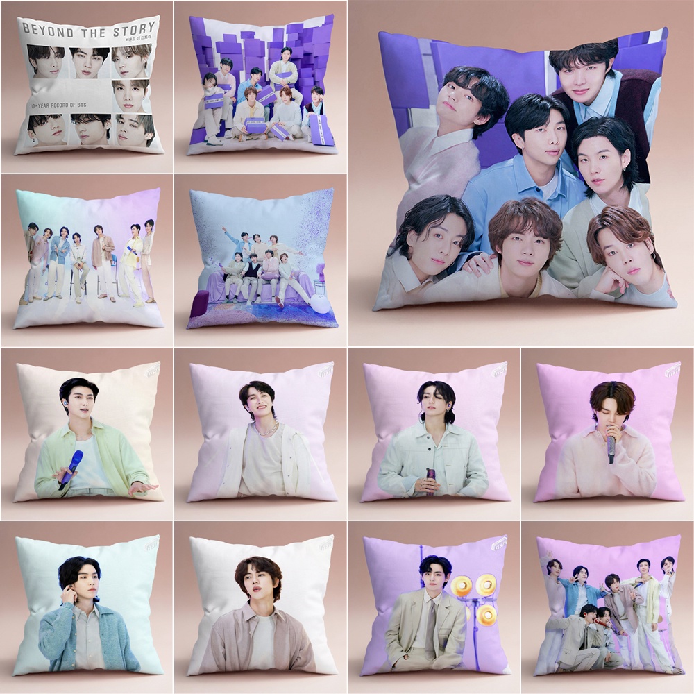 BTS 10t Aniversário Pillow Case Jin , Suga , J-Hope , RM , Jimin , V E Jungkook Capa De Almofada Impressa De Uma Face Para Sofá Carro Decoração De Casa