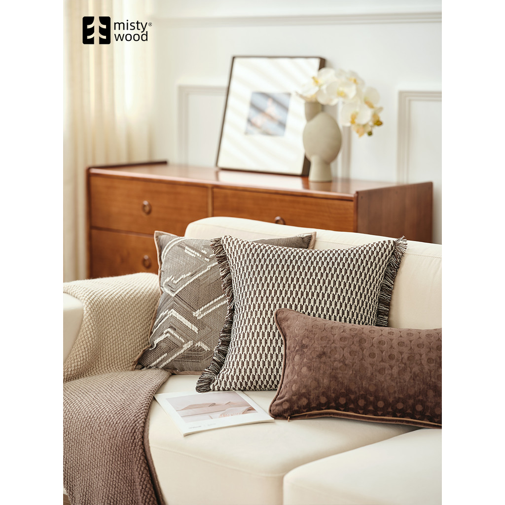 Mist Forest {Retro Melad Brown Pillow} Fronha de alta qualidade para sala de estar, sofá, almofada
