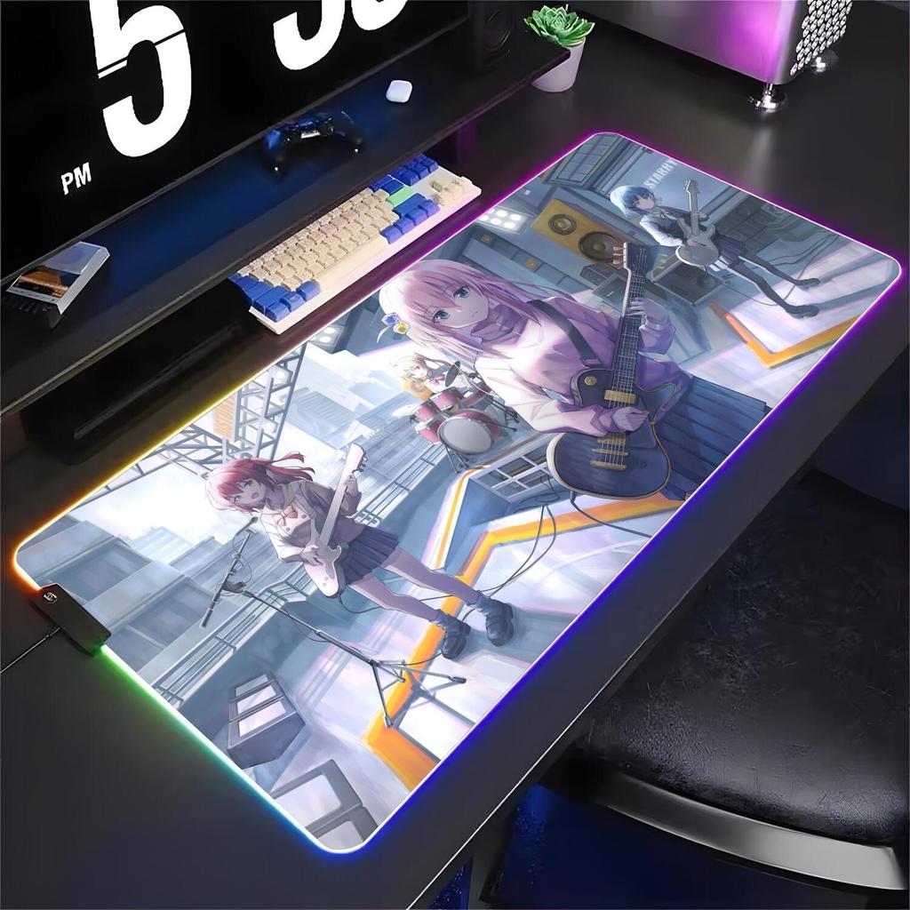 Bocchi the Rock Mouse Pad XXL RGB Gaming Grande Mousepad Teclado Gamer Laptop Tapete De Mesa RGBMouse Mats