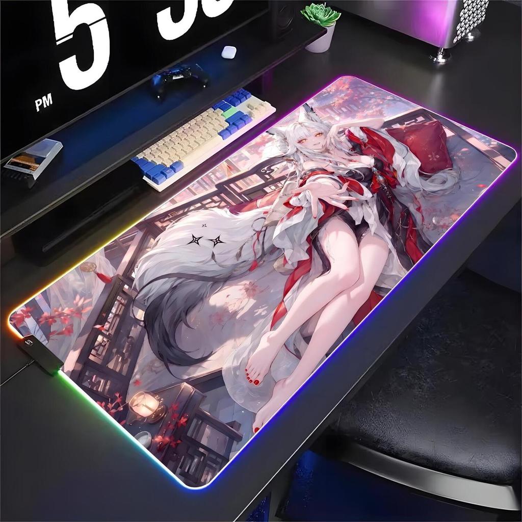 Wuthering Waves Hsin XXL RGB Gaming Mouse Pad Grande Mousepad Teclado Gamer Laptop Tapete De Mesa RGBMouse Mats