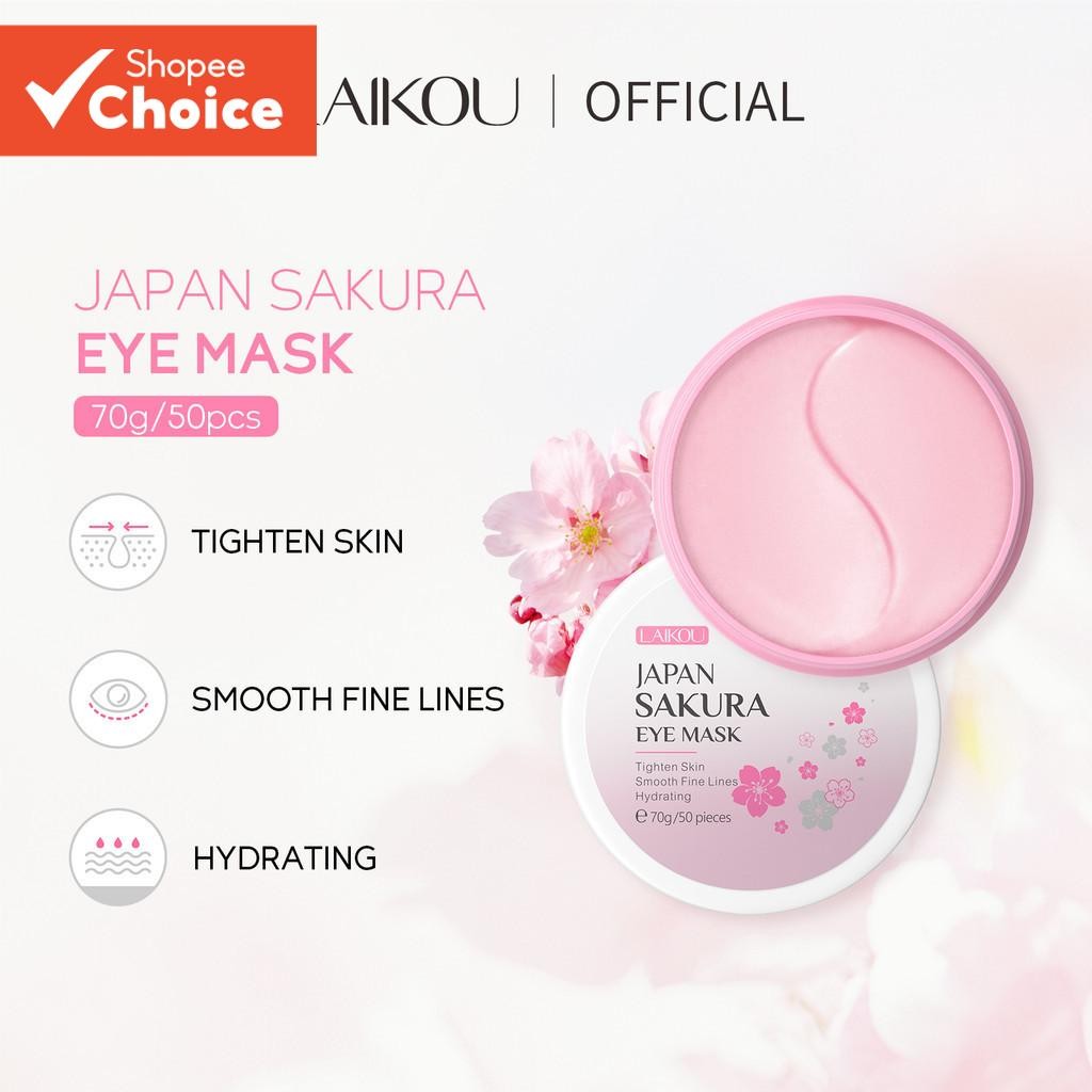LAIKOU Máscara De Olhos Sakura 70g/50pcs Fade Dark Circles Linhas Finas