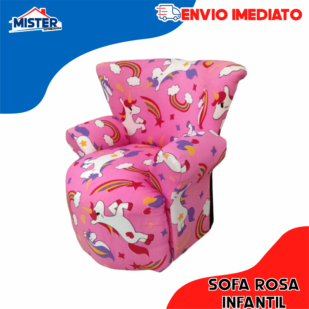 Sofa - Sofazinho - Poltroninha Infanti unicornio rosa 45x40cm