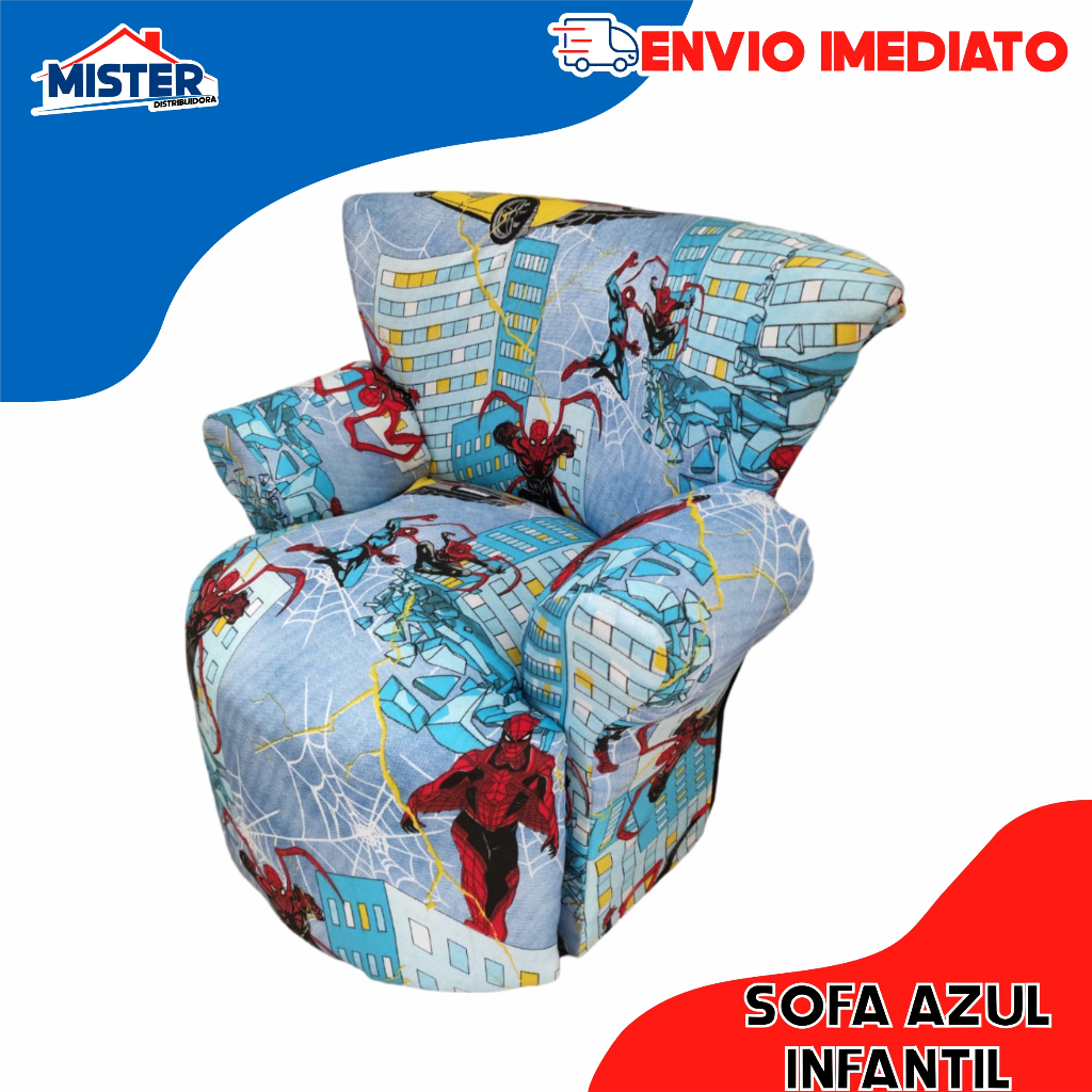 Sofa - Sofazinho - Poltroninha Infantil menino e menina unicornio rosa e homem aranha azul 45x40cm